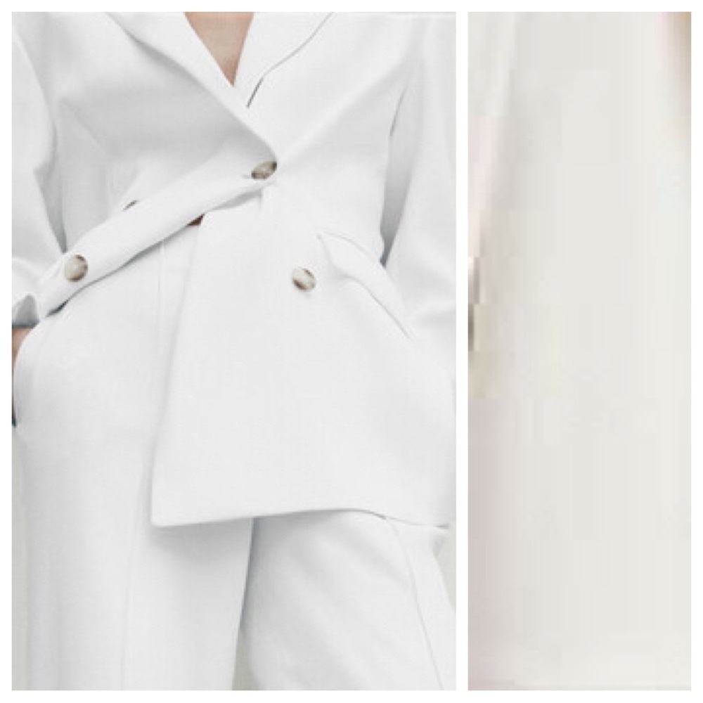 NWT. Massimo Dutti White Double-Breasted Blazer. Size 10. - Picture 3 of 12